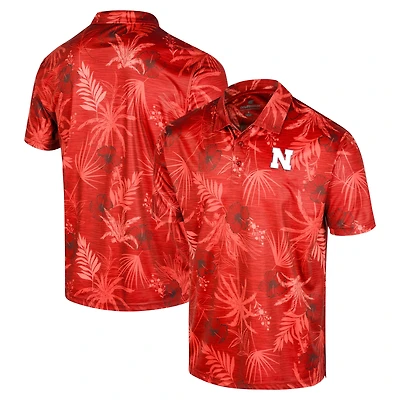 Polo Colosseum Scarlet Nebraska Huskers Big & Tall Palms pour hommes
