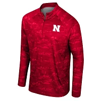 Men's Colosseum Scarlet Nebraska Huskers Carson Raglan Quarter-Zip Jacket