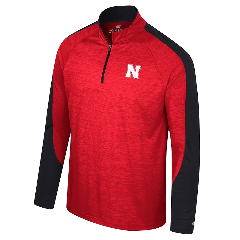 Men's Colosseum Scarlet Nebraska Huskers Langmore Raglan Quarter-Zip Top