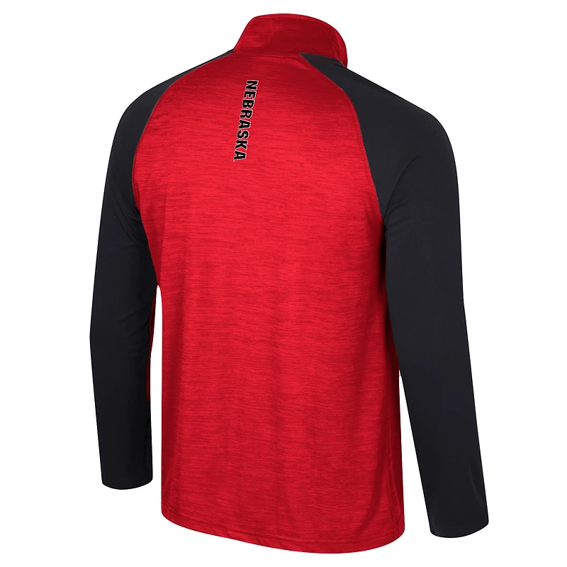 Men's Colosseum Scarlet Nebraska Huskers Langmore Raglan Quarter-Zip Top