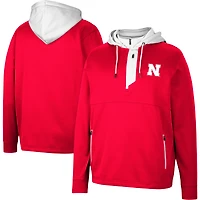 Men's Colosseum Scarlet Nebraska Huskers Luge 3.0 Quarter-Zip Hoodie
