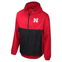 Men's Colosseum  Scarlet Nebraska Huskers Reloaded Anorak Half-Zip Jacket