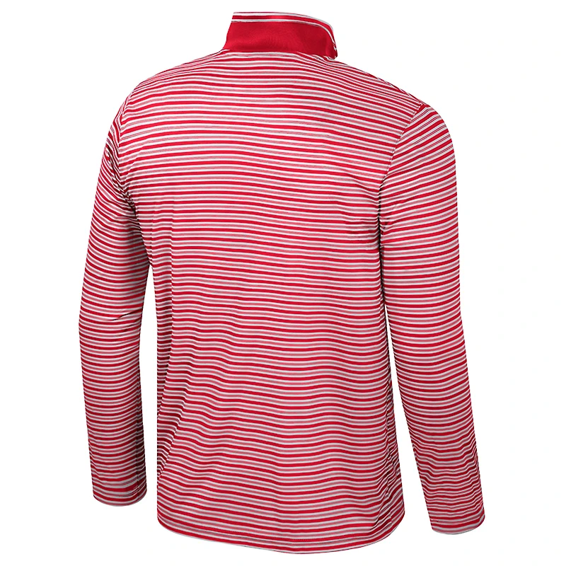 Men's Colosseum Scarlet Nebraska Huskers Striped Quarter-Zip Top