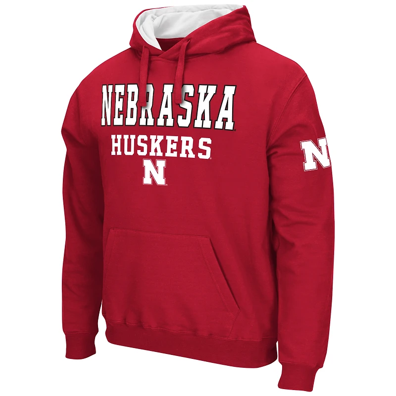 Men's Colosseum Scarlet Nebraska Huskers Sunrise Pullover Hoodie