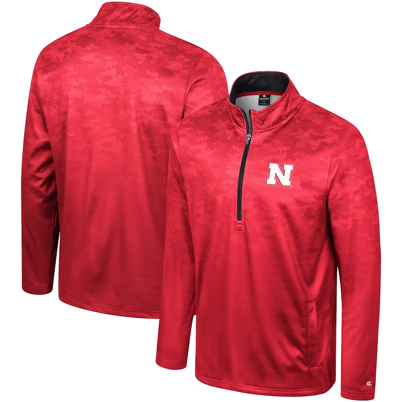 Men's Colosseum  Scarlet Nebraska Huskers The Machine Half-Zip Jacket