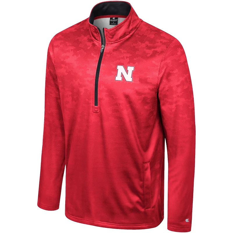 Men's Colosseum  Scarlet Nebraska Huskers The Machine Half-Zip Jacket