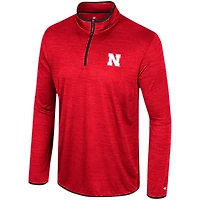 Men's Colosseum Scarlet Nebraska Huskers Wright Quarter-Zip Windshirt
