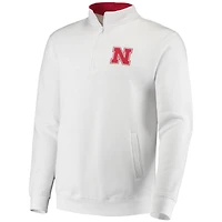 Men's Colosseum White Nebraska Huskers Tortugas Logo Quarter-Zip Jacket