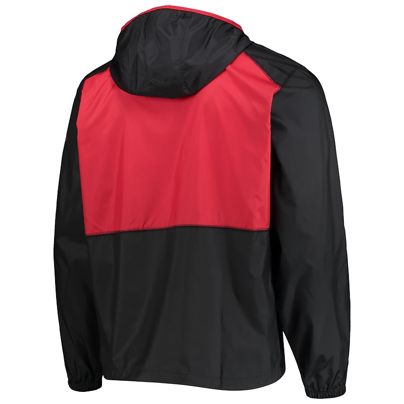 Men's Columbia Black/Scarlet Nebraska Huskers Flash Forward Hoodie Full-Zip Lightweight Windbreaker