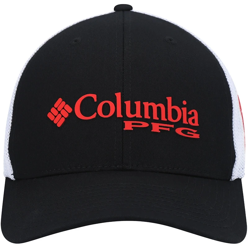 Men's Columbia Black Nebraska Huskers PFG Logo Snapback Hat