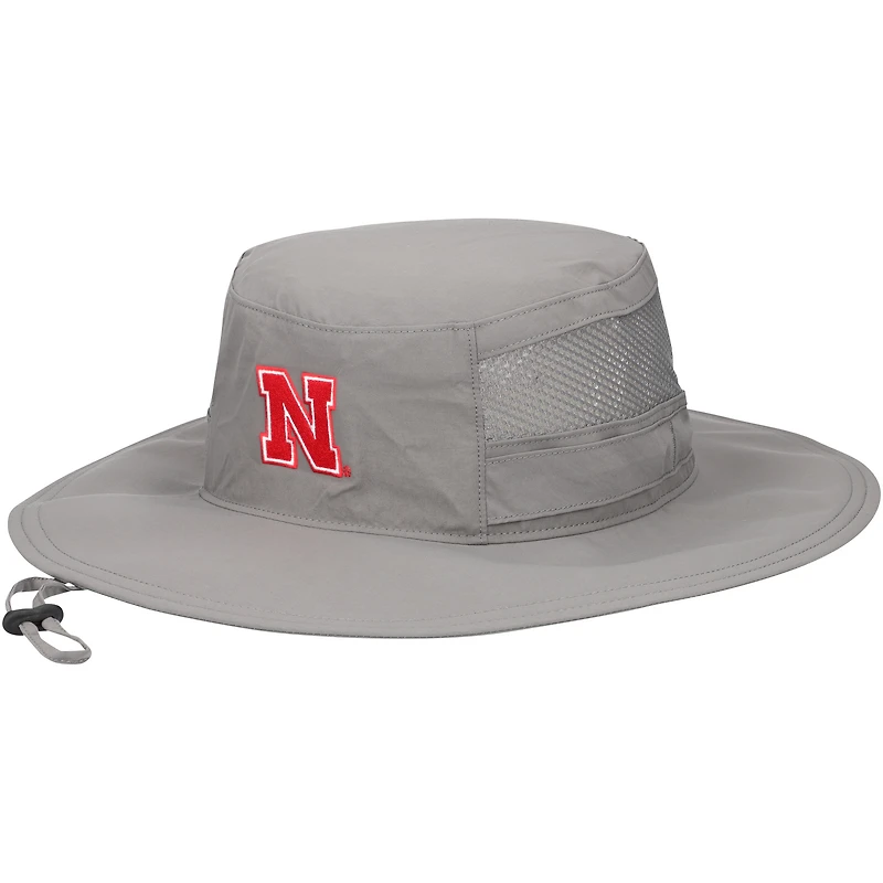 Men's Columbia  Gray Nebraska Huskers Bora Bora III Omni-Shade Booney Hat