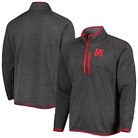 Haut à demi-glissière raglan Columbia Huskers Canyon Point Nebraska gris pour homme