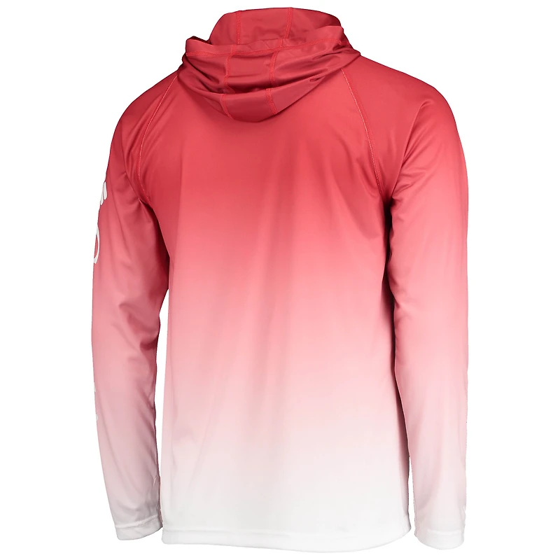 T-shirt Columbia Scarlet Nebraska Huskers Terminal Tackle Omni-Shade Raglan à manches longues pour homme