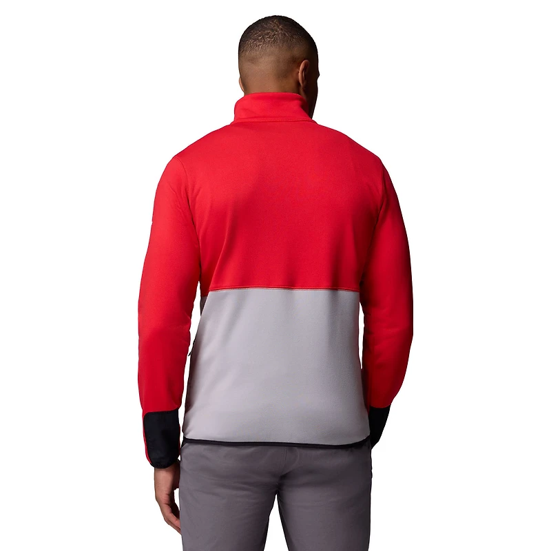 Pull-over demi-zippé Omni-Wick Nebraska Huskers Hike pour homme, couleur écarlate/gris Columbia