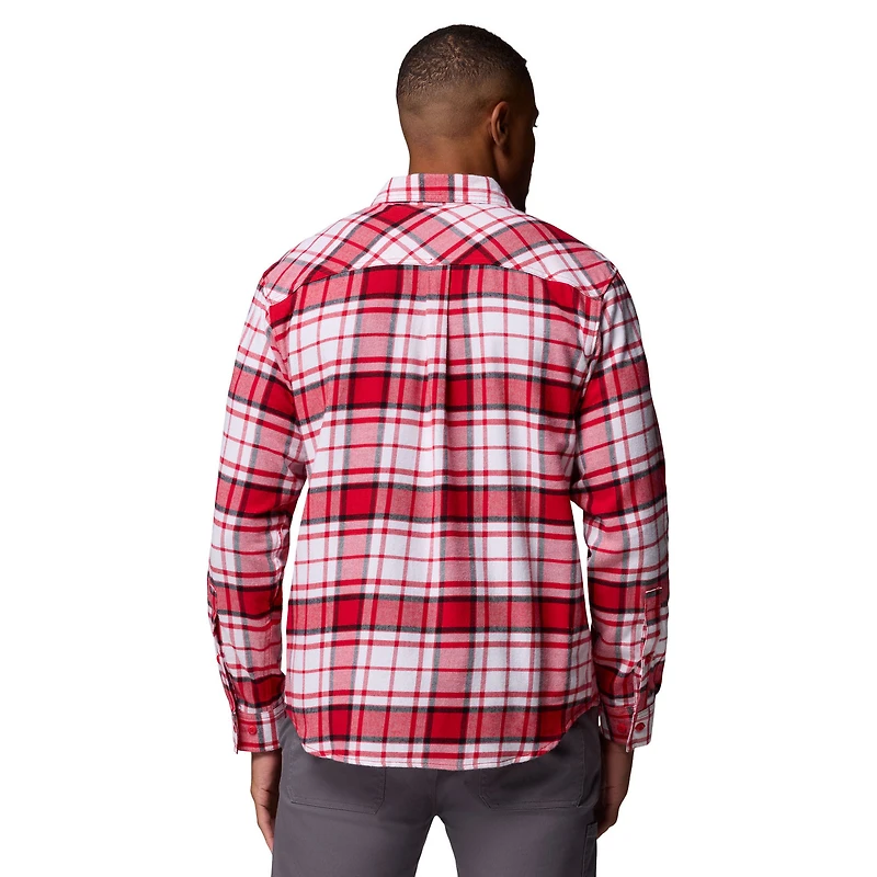Chemise boutonnée à manches longues en flanelle Omni-Wick Scarlet Nebraska Huskers pour homme de Columbia