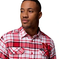 Chemise boutonnée à manches longues en flanelle Omni-Wick Scarlet Nebraska Huskers pour homme de Columbia