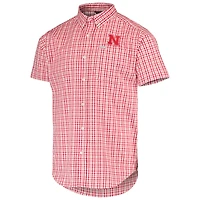 Men's Columbia Scarlet Nebraska Huskers Rapid Rivers Logo Button-Down Shirt
