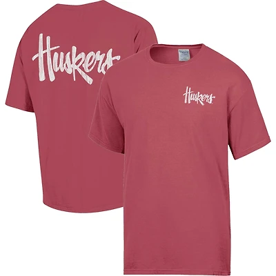 T-shirt avec logo vintage Scarlet Nebraska Huskers pour hommes