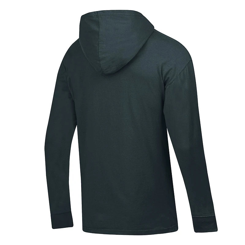 T-shirt à capuche manches longues et col ras du cou pour homme, coloris anthracite, des Nebraska Huskers