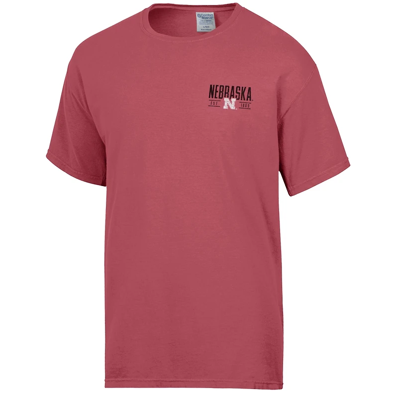 Men's ComfortWash Red Nebraska Huskers Big Name T-Shirt