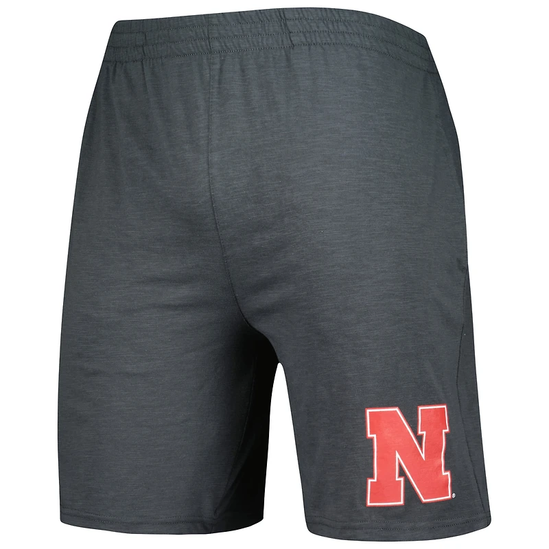 Ensemble haut et short Downfield Concepts Sport Anthracite/Blanc pour homme Nebraska Huskers