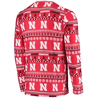 Men's Concepts Sport Scarlet Nebraska Huskers Ugly Sweater Knit Long Sleeve Top and Pant Set