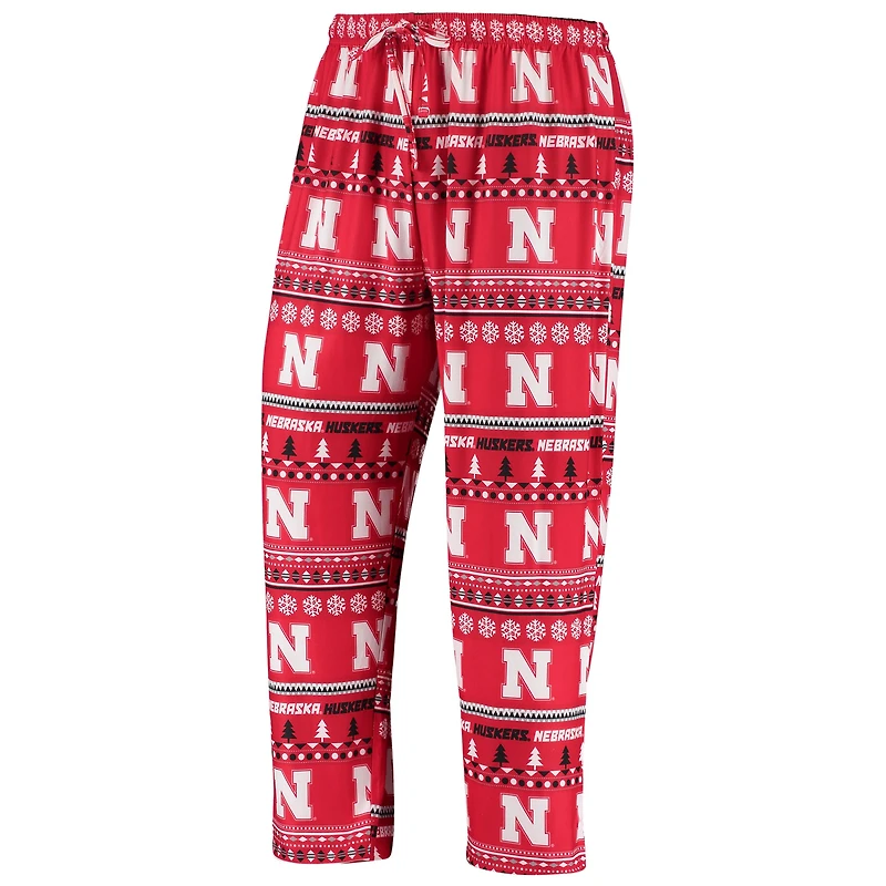 Men's Concepts Sport Scarlet Nebraska Huskers Ugly Sweater Knit Long Sleeve Top and Pant Set