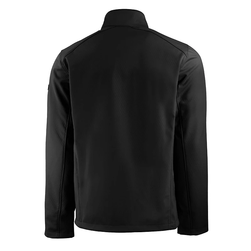 Veste zippée entièrement recyclée en softshell Evoke Eco pour homme, noire, avec logo des anciens Nebraska Huskers