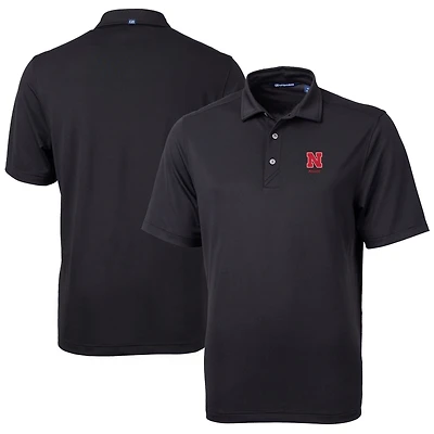 Men's Cutter & Buck  Black Nebraska Huskers Alumni Logo Virtue Eco Pique Recycled Polo