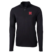 Men's Cutter & Buck Nebraska Huskers Big Tall Virtue Eco Pique Recycled Quarter-Zip Pullover Top
