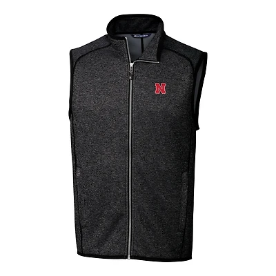 Gilet zippé pour homme, modèle Cutter & Buck, Nebraska Huskers, couleur anthracite