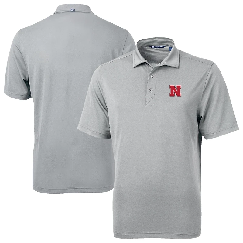 Men's Cutter & Buck Gray Nebraska Huskers Virtue Eco Pique Recycled Polo