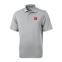 Polo recyclé Cutter & Buck gris Nebraska Huskers Virtue Eco Pique pour homme
