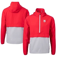 Veste anorak demi-zip en tricot recyclé avec logo Charter des anciens Nebraska Huskers pour homme, modèle Cutter & Buck Scarlet
