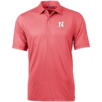 Polo Cutter & Buck Scarlet Nebraska Huskers pour homme, grandes tailles, imprimé bannière brochet