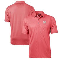 Polo Cutter & Buck Scarlet Nebraska Huskers pour homme, grandes tailles, imprimé bannière brochet