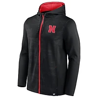 Sweat à capuche entièrement zippé Fanatics noir Nebraska Huskers Ball Carrier pour hommes