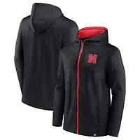 Sweat à capuche entièrement zippé Fanatics noir Nebraska Huskers Ball Carrier pour hommes