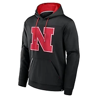 Men's Fanatics  Black Nebraska Huskers Defender Dot Faded Primary Pullover Hoodie