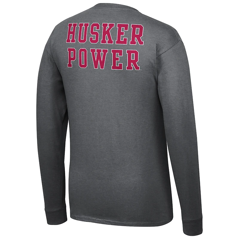 T-shirt à manches longues Fanatics pour homme Nebraska Huskers Core, anthracite