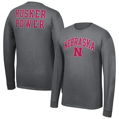 T-shirt à manches longues Fanatics pour homme Nebraska Huskers Core, anthracite