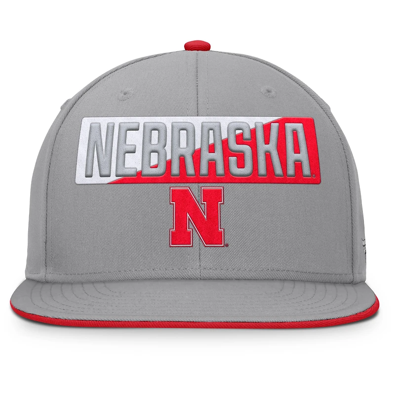 Men's Fanatics Gray Nebraska Huskers Duo Snapback Hat