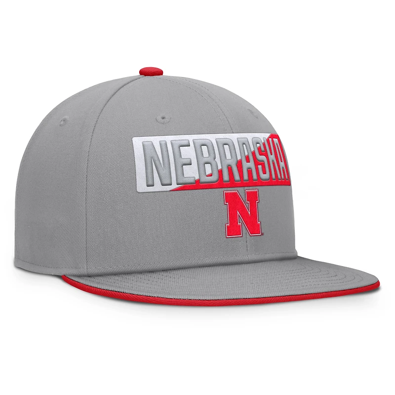 Men's Fanatics Gray Nebraska Huskers Duo Snapback Hat