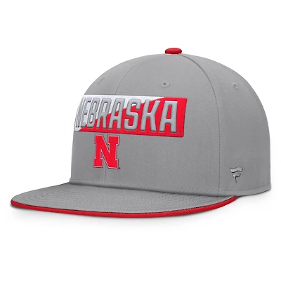 Casquette snapback grise Nebraska Huskers Duo pour homme