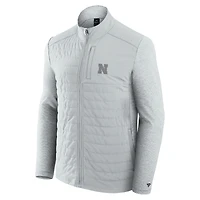 Men's Fanatics Gray Nebraska Huskers Tonal Primary Logo Full-Zip Jacket