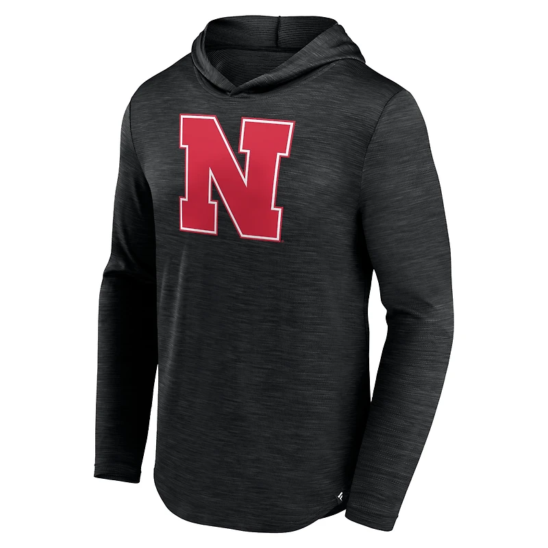 T-shirt à capuche de transition Fanatics Heather Black Nebraska Huskers pour hommes