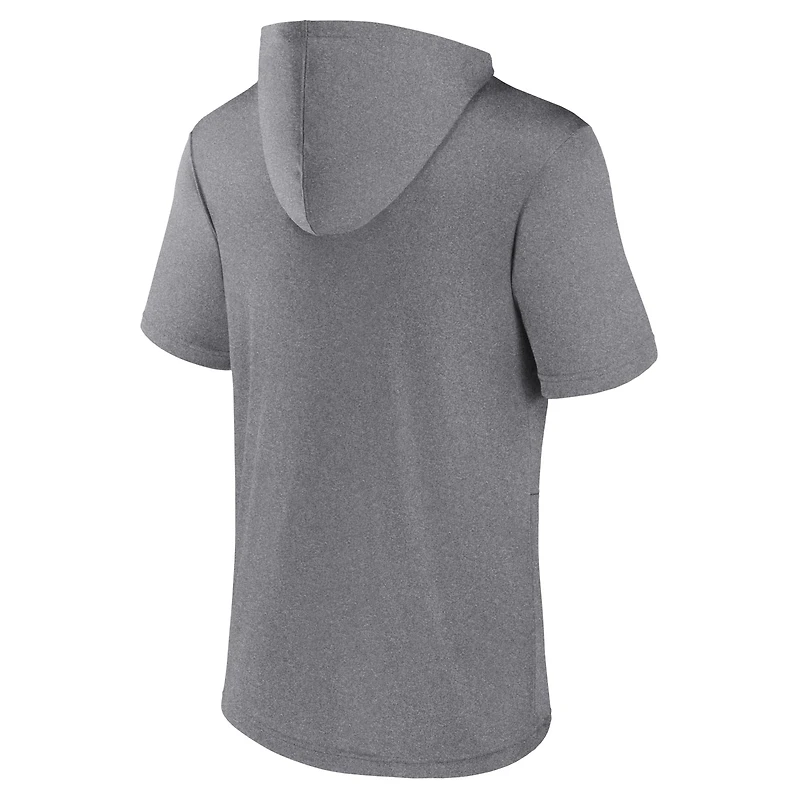 T-shirt à capuche Fanatics Heather Grey Nebraska Huskers Modern Stack pour hommes