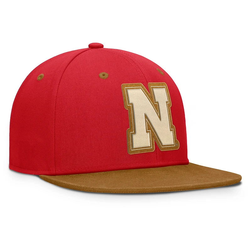 Men's Fanatics Scarlet/Brown Nebraska Huskers NoBo Fitted Hat