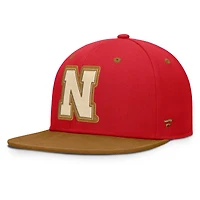 Casquette ajustée NoBo pour homme, couleur écarlate/marron, des Nebraska Huskers