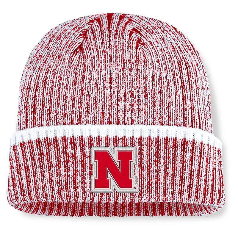 Bonnet en tricot à revers Haze pour homme Fanatics Scarlet/White Nebraska Huskers